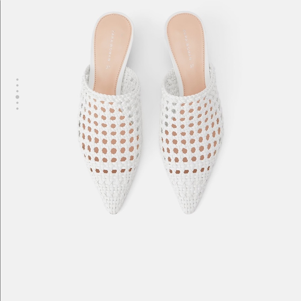 Zara woven cowboy heeled mules